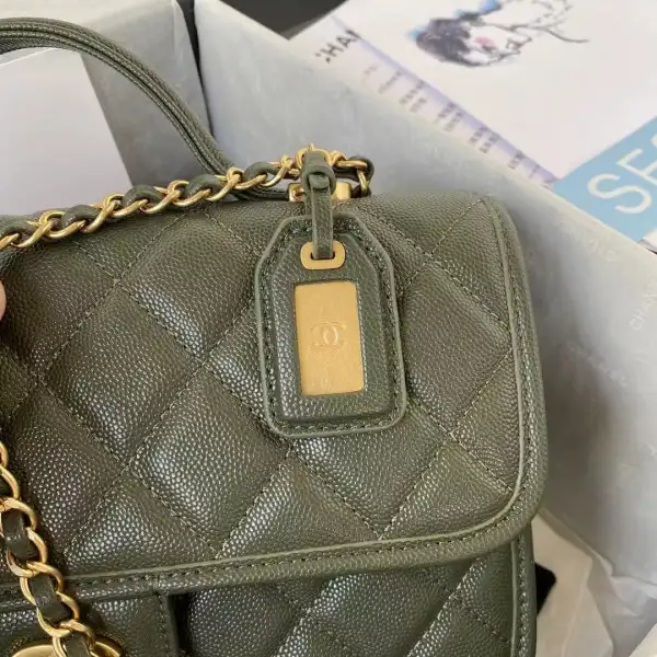 CHANEL SMALL FLAP BAG WITH TOP HANDLE