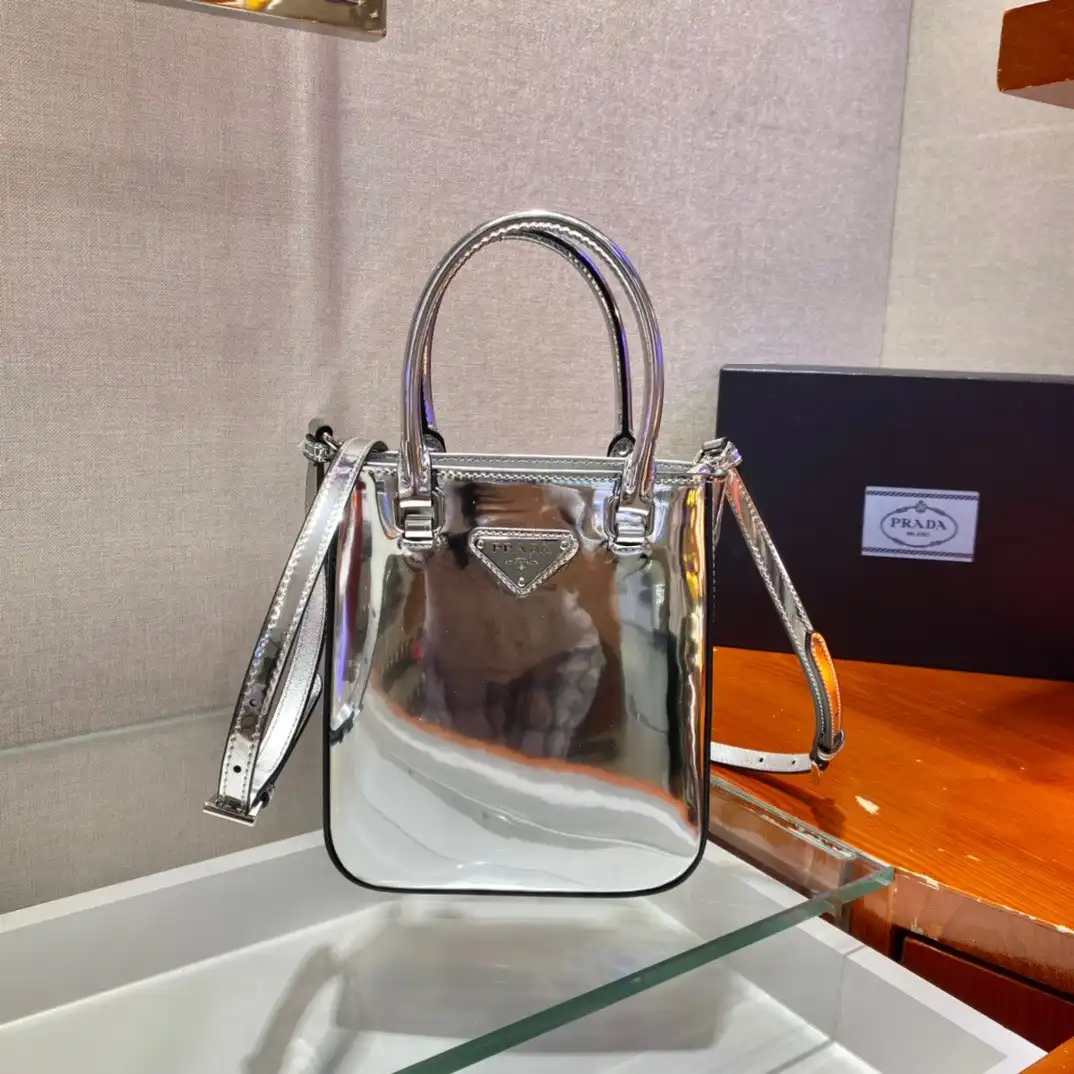 REP PRADA Small brushed leather tote