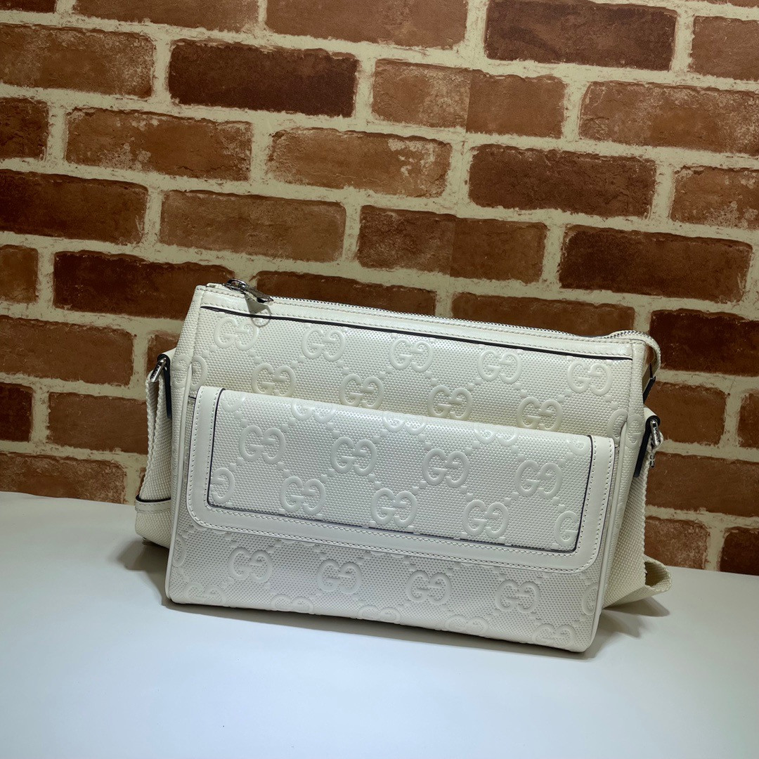 HOT SALE GUCCI GG embossed messenger bag