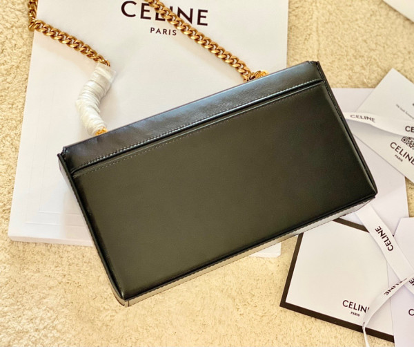 HOT SALE CELIN* CHAIN BOX TRIOMPHE BAG IN SHINY CALFSKIN