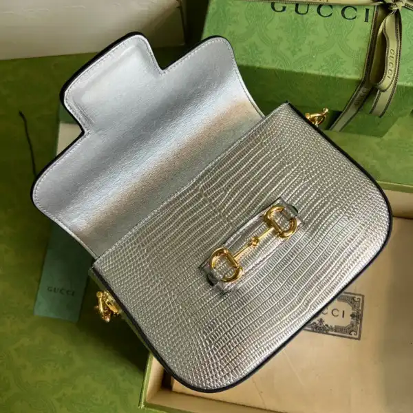 Frstbag ru Gucci Horsebit 1955 lizard mini bag