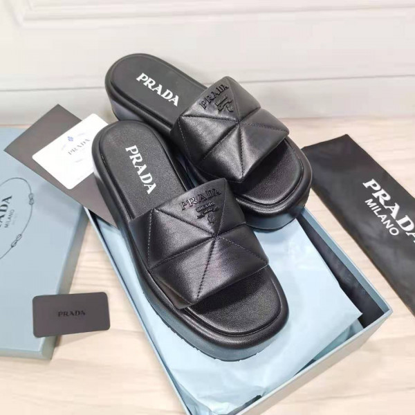 HOT SALE PRADA Nappa leather slides