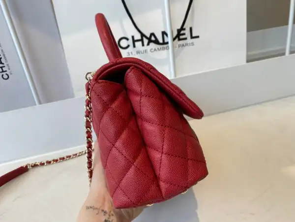 CHANEL FLAP BAG WITH TOP HANDLE