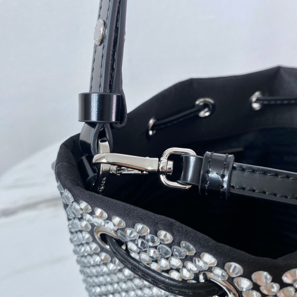 HOT SALE PRADA Satin mini-bag with crystals