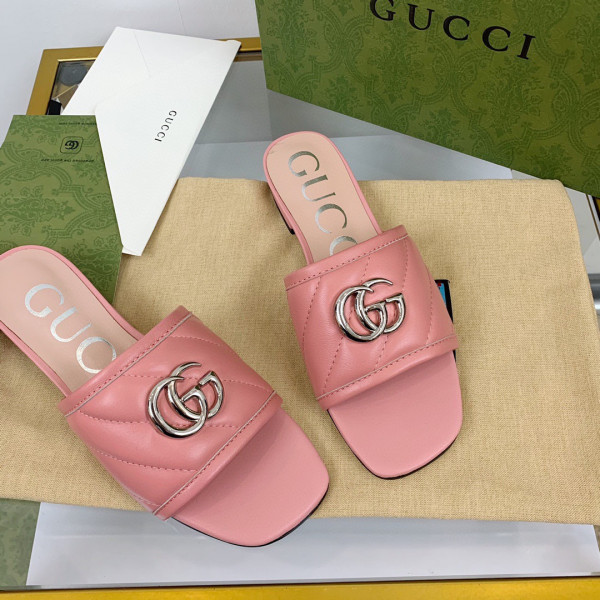 HOT SALE GUCCI Women's slide with Double G