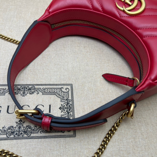 HOT SALE GUCCI GG Marmont half-moon-shaped mini bag