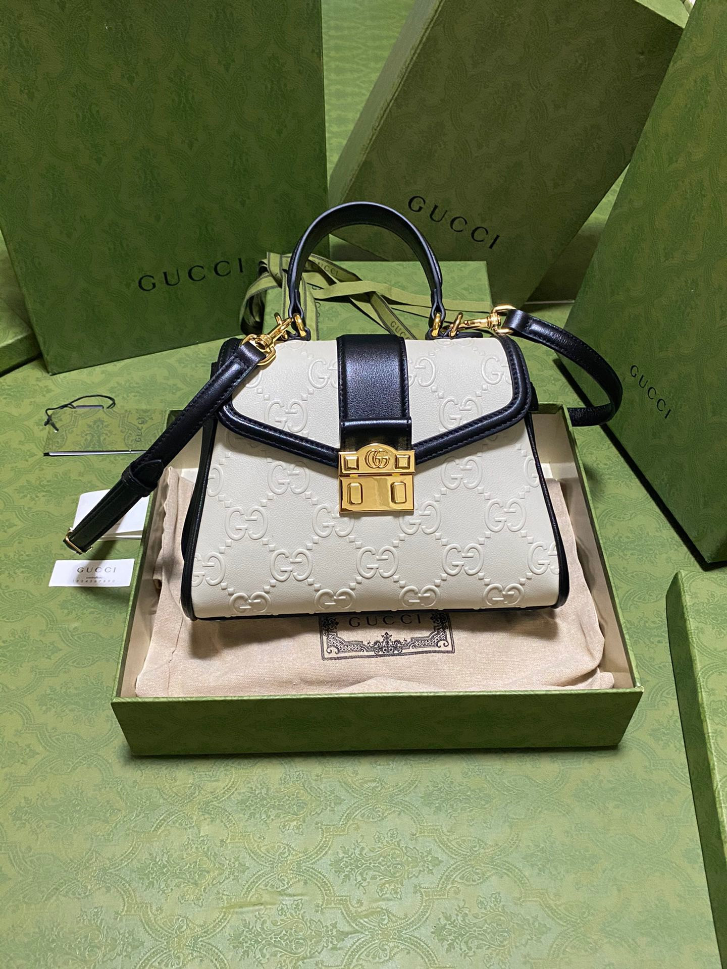 HOT SALE GUCCI Small GG top handle bag