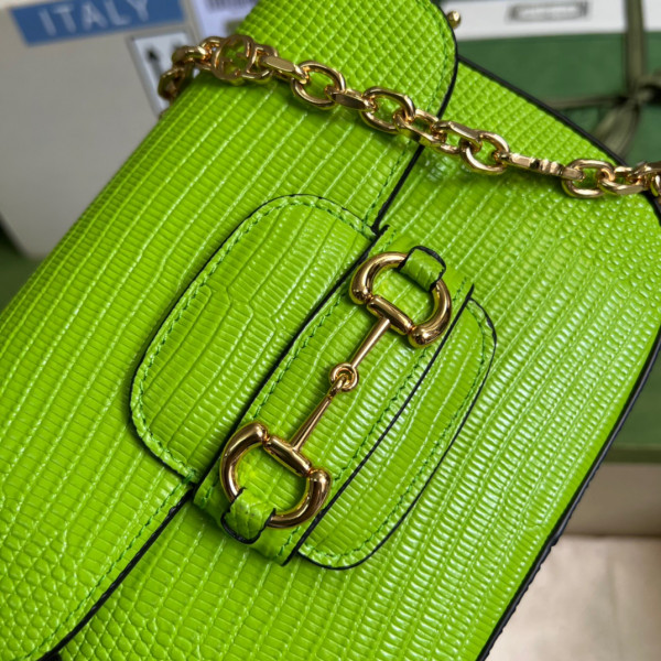 HOT SALE Gucci Horsebit 1955 lizard mini bag