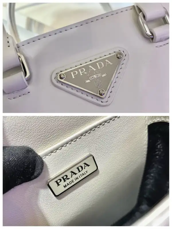 PRADA Small brushed leather tote