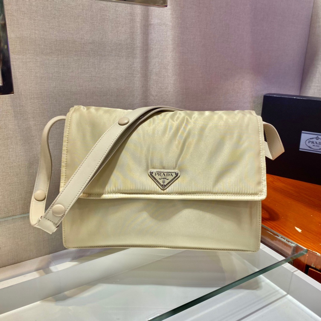 HOT SALE PRADA Medium padded nylon shoulder bag