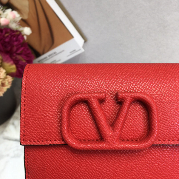 [FREE SHIPPING] VALENTINO GARAVANI COMPACT VSLING GRAINY CALFSKIN WALLET