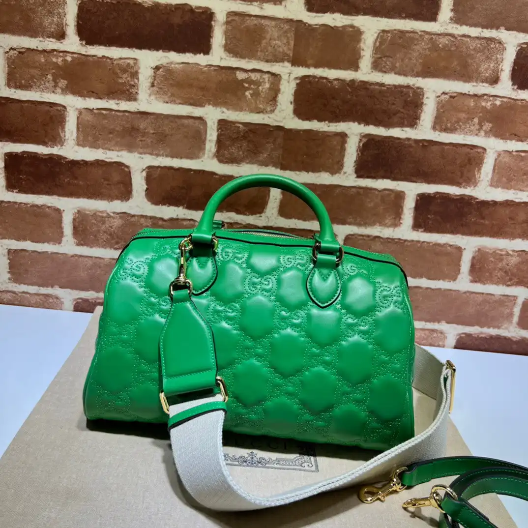 GUCCI GG matelassé leather top handle bag