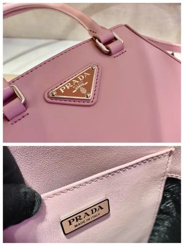 PRADA Small brushed leather tote