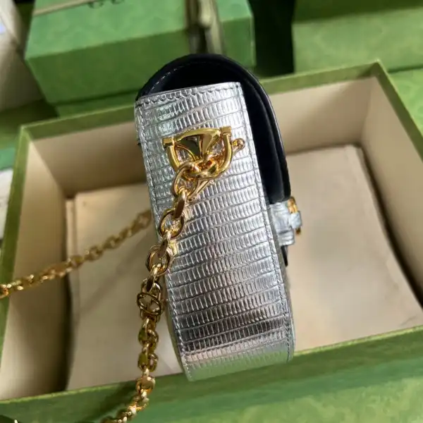 Affordable Gucci Horsebit 1955 lizard mini bag