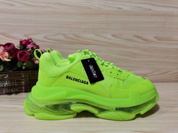 HOT SALE BALENCIAGA TRIPLE S TRAINERS CLEAR SOLE FLLO YELLOW 541624 W09O1 9002