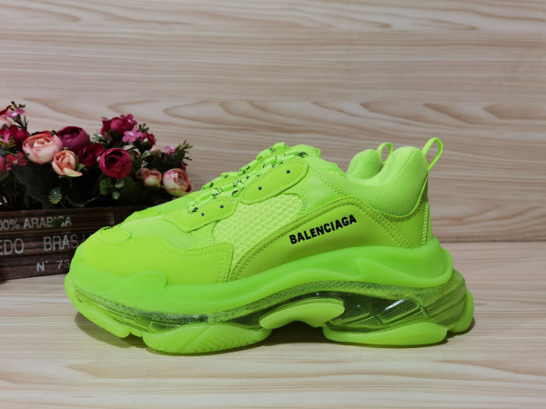 HOT SALE BALENCIAGA TRIPLE S TRAINERS CLEAR SOLE FLLO YELLOW 541624 W09O1 9002