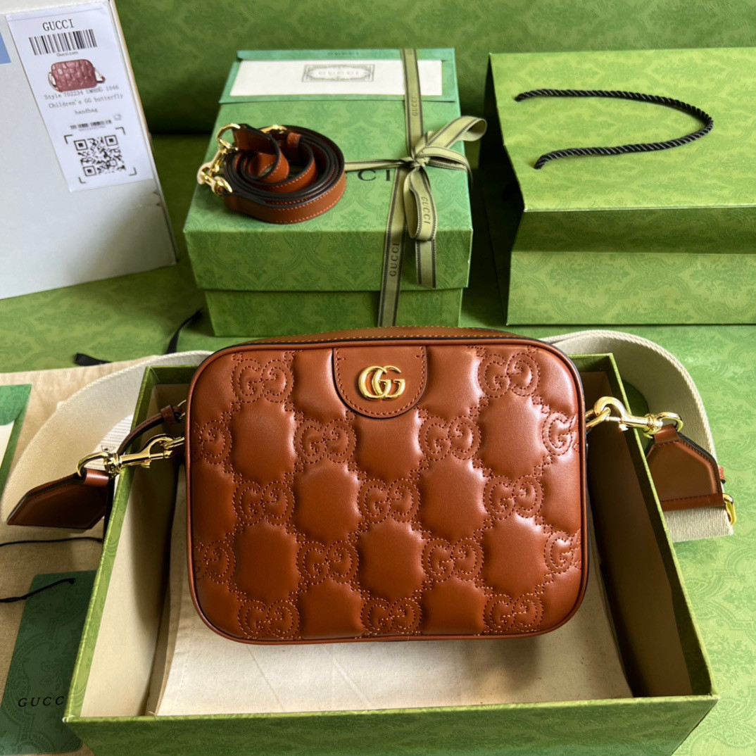 HOT SALE Gucci GG matelassé leather shoulder bag