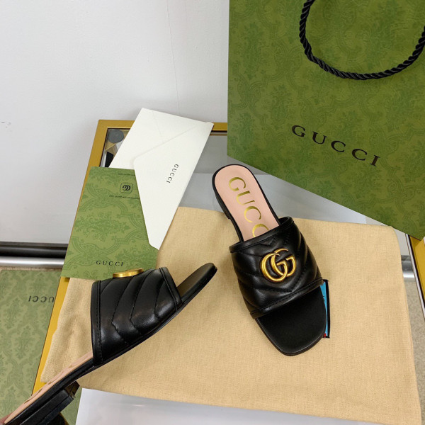 HOT SALE GUCCI Women's slide with Double G