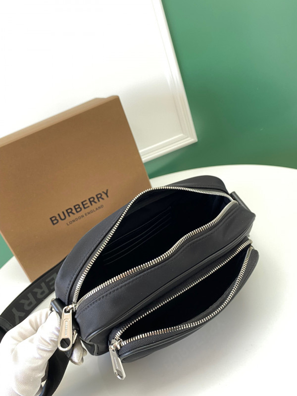 HOT SALE BURBERRY Logo Print Nylon Crossbody Bag