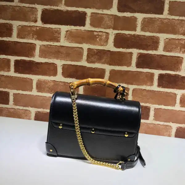 GUCCI Padlock GG small bamboo shoulder bag