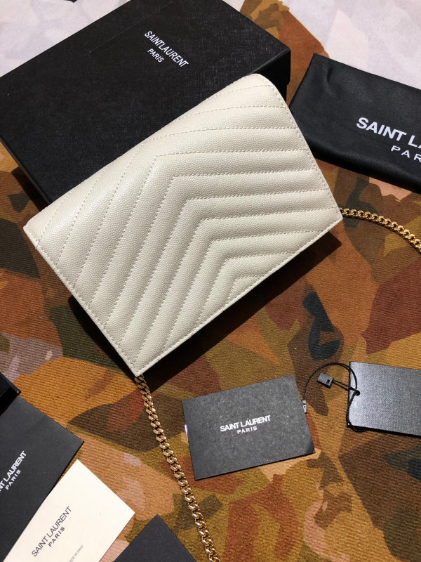 HOT SALE YSL CASSANDRE MATELASSÉ CHAIN WALLET