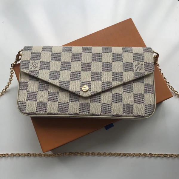 [FREE SHIPPING] Louis Vuitton Pochette Felicie Damier Bag N63106