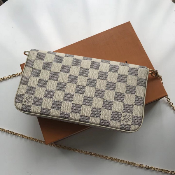 [FREE SHIPPING] Louis Vuitton Pochette Felicie Damier Bag N63106