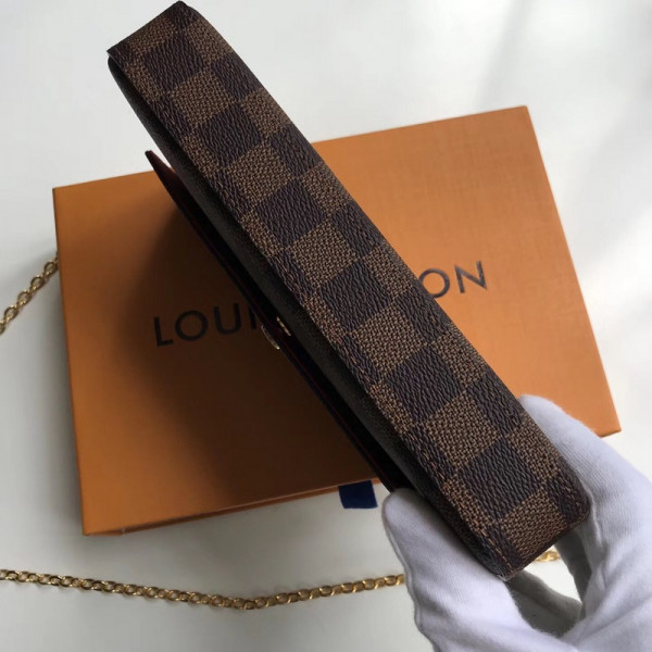 [FREE SHIPPING] Louis Vuitton Pochette Felicie Damier Bag N63032