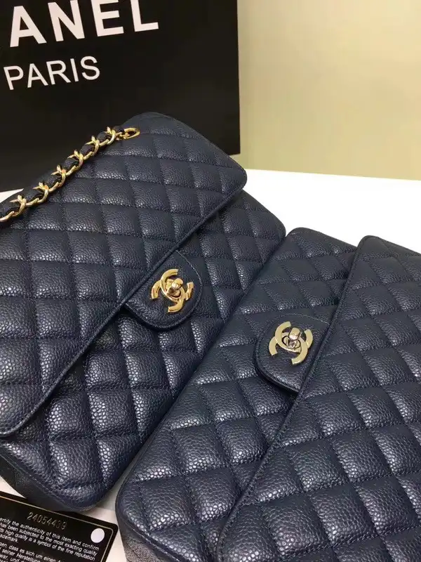 CHANEL 1112 royalblue Large 2.55 Calfskin Leather Flap Bag with Gold Hardware