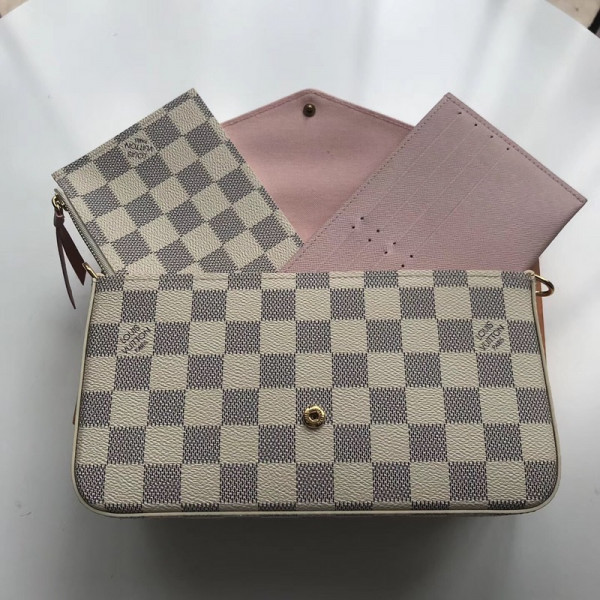 [FREE SHIPPING] Louis Vuitton Pochette Felicie Damier Bag N63106