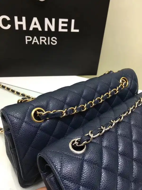 CHANEL 1112 royalblue Large 2.55 Calfskin Leather Flap Bag with Gold Hardware