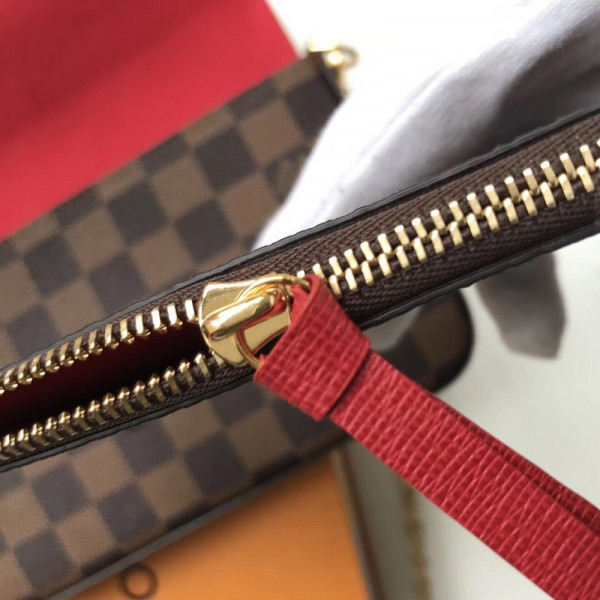 [FREE SHIPPING] Louis Vuitton Pochette Felicie Damier Bag N63032