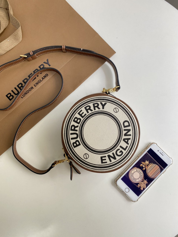 HOT SALE BURBERRY Logo Graphic Canvas and Leather Louise Bag