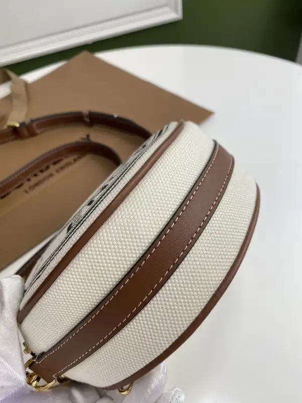 First Bag Ru BURBERRY Logo Graphic Canvas and Leather Louise Bag