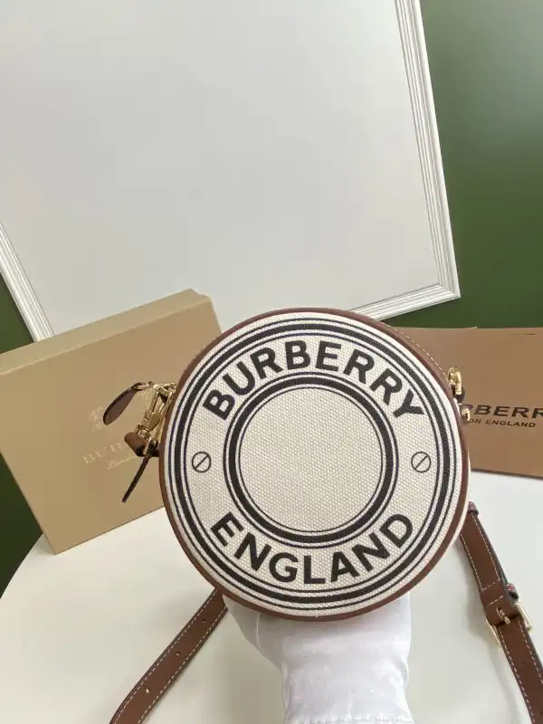 BURBERRY Logo Graphic Canvas and Leather Louise Bag