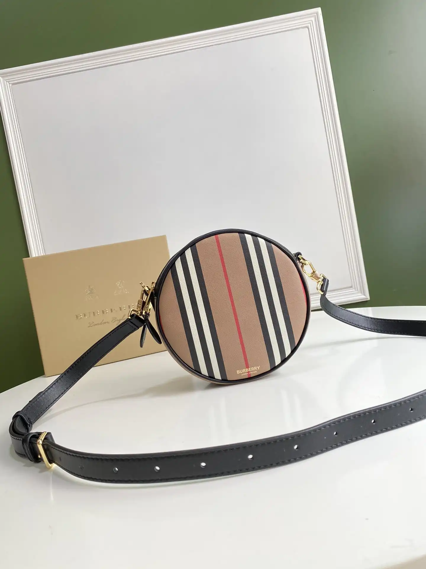 Cheap BURBERRY Icon Stripe E-canvas Louise Bag