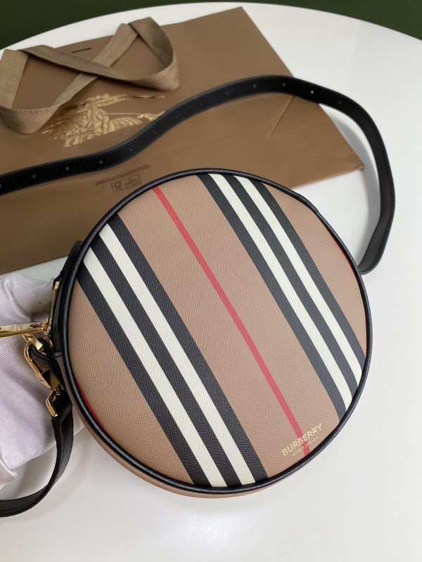 HOT SALE BURBERRY Icon Stripe E-canvas Louise Bag