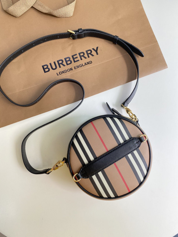 HOT SALE BURBERRY Icon Stripe E-canvas Louise Bag