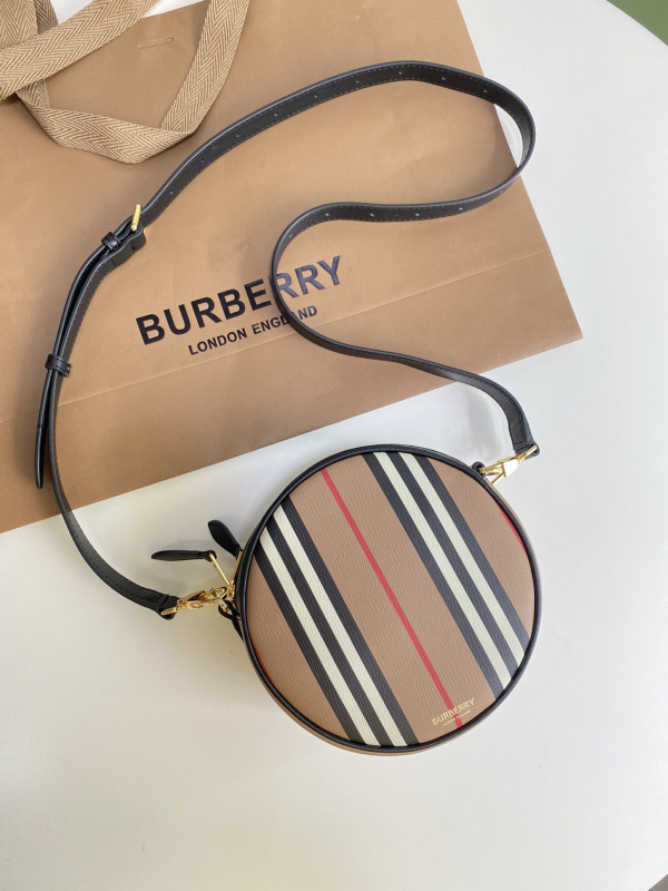 HOT SALE BURBERRY Icon Stripe E-canvas Louise Bag