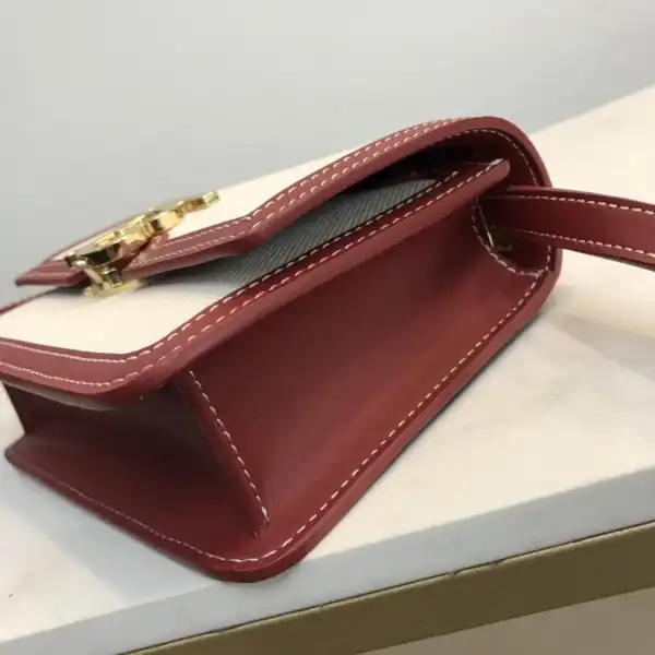 BURBERRY Two-tone Canvas and Leather TB Bag