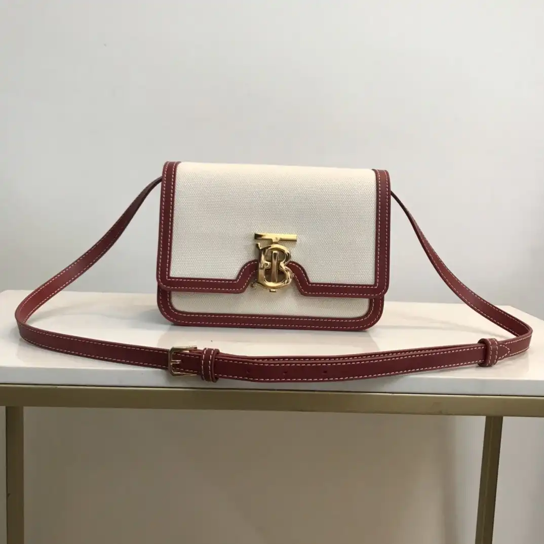 Frstbag ru BURBERRY Two-tone Canvas and Leather TB Bag