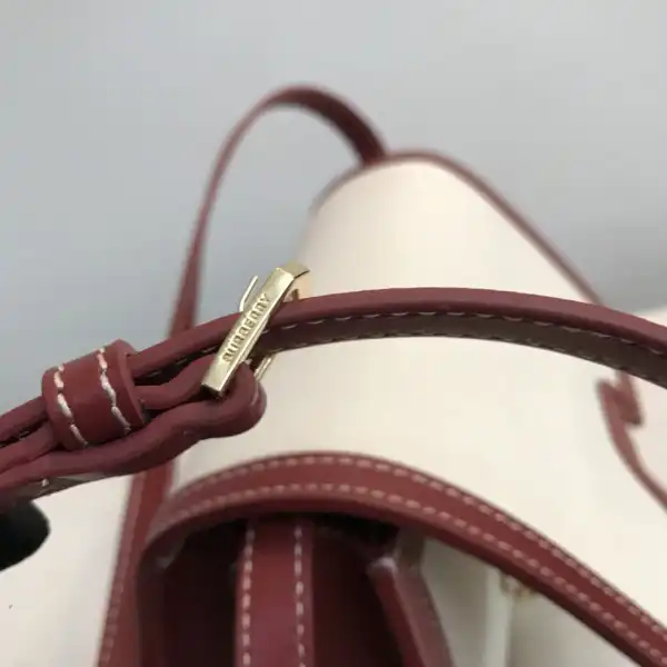 BURBERRY Two-tone Canvas and Leather TB Bag