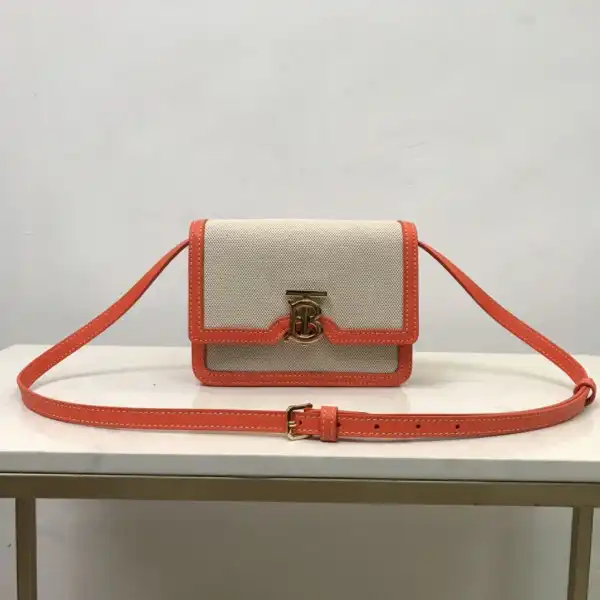 First bag ru BURBERRY Two-tone Canvas and Leather TB Bag