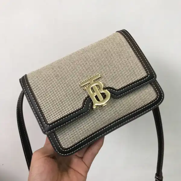 Frstbag ru BURBERRY Two-tone Canvas and Leather TB Bag