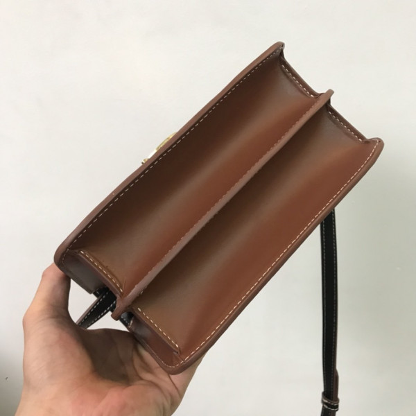 HOT SALE BURBERRY Two-tone Canvas and Leather TB Bag