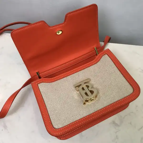 First bag ru BURBERRY Two-tone Canvas and Leather TB Bag