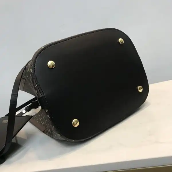 First bag ru BURBERRY Small Monogram E-canvas Peggy Bucket Bag