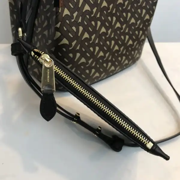 First bag ru BURBERRY Small Monogram E-canvas Peggy Bucket Bag