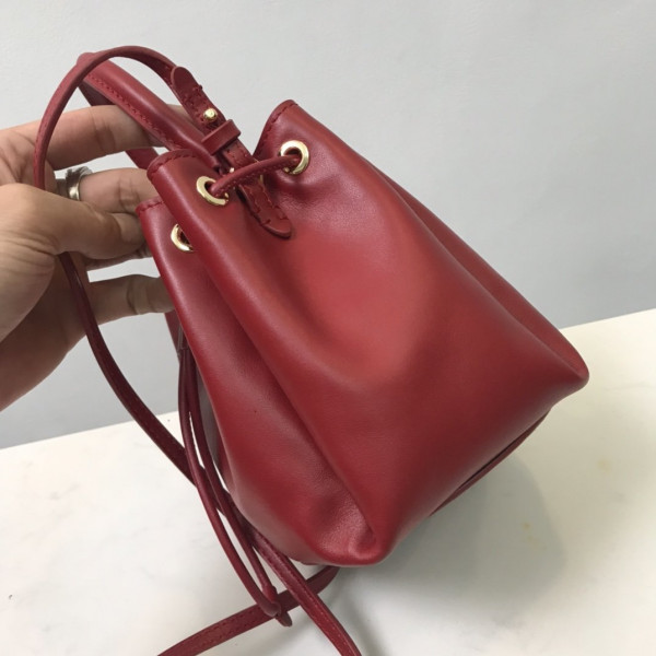 HOT SALE BURBERRY BMonogram Motif Leather Bucket Bag