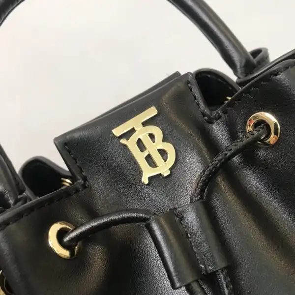 First Bag Ru BURBERRY BMonogram Motif Leather Bucket Bag